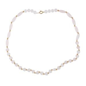 14K Rose Quartz Bead Necklace